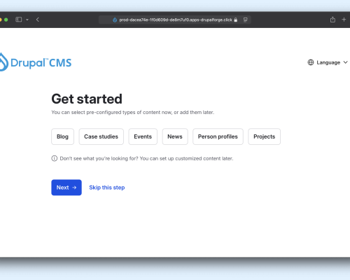 Drupal CMS add-on selector