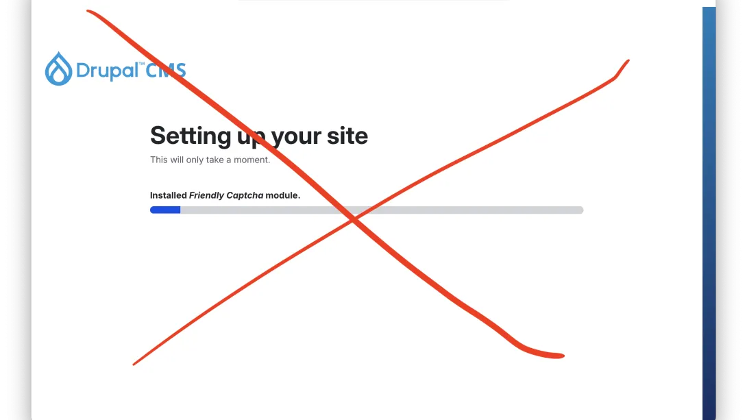 No more Drupal CMS installer progress bar