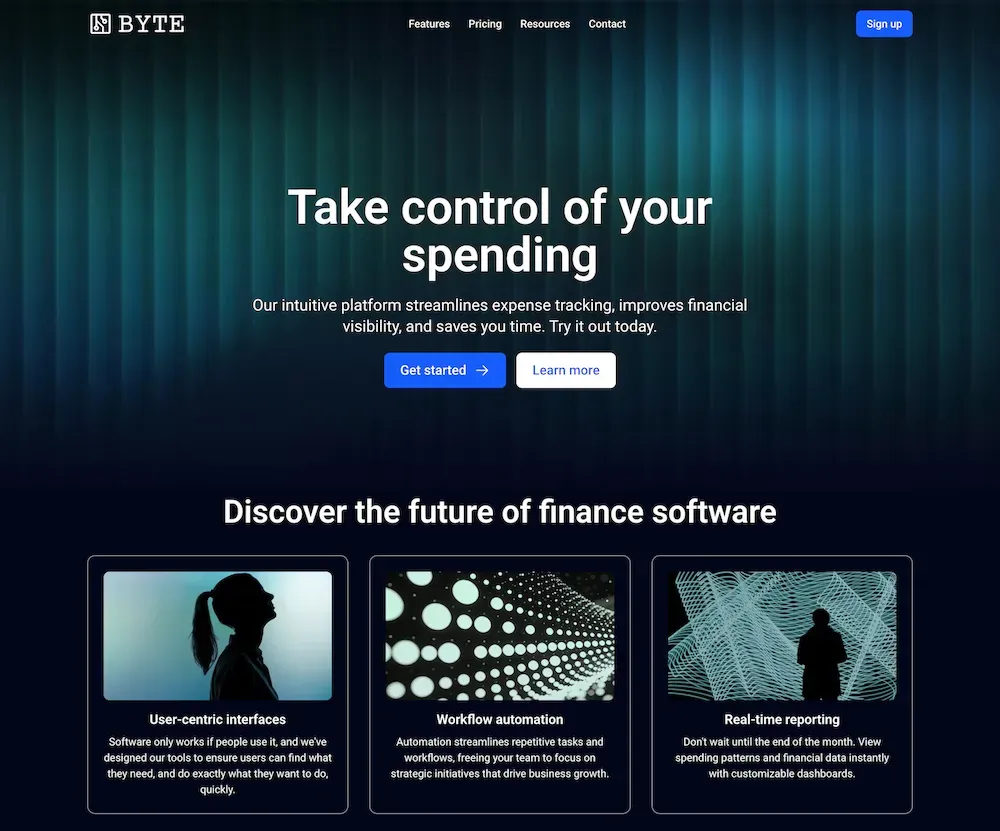 Byte site template screen shot