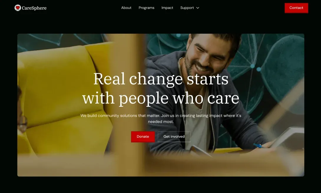 CareSphere site template screen shot