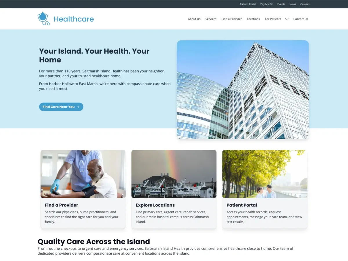 Healthcare site template logo