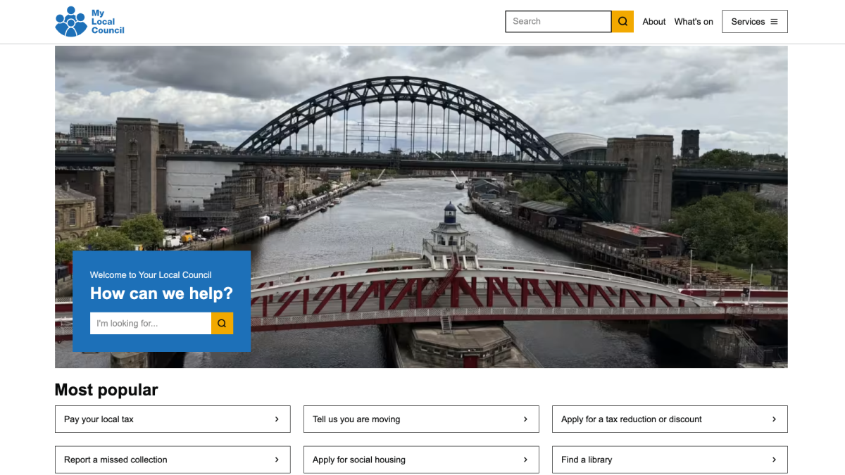 Local site template screen shot