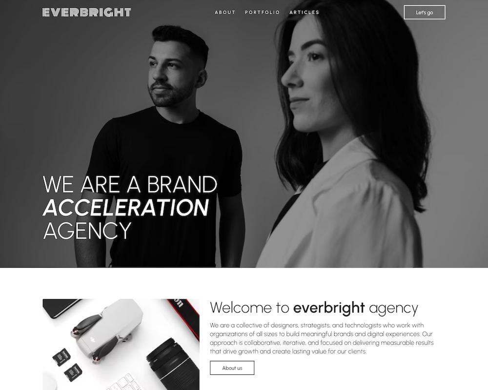 Screen shot of the Everbright site template.