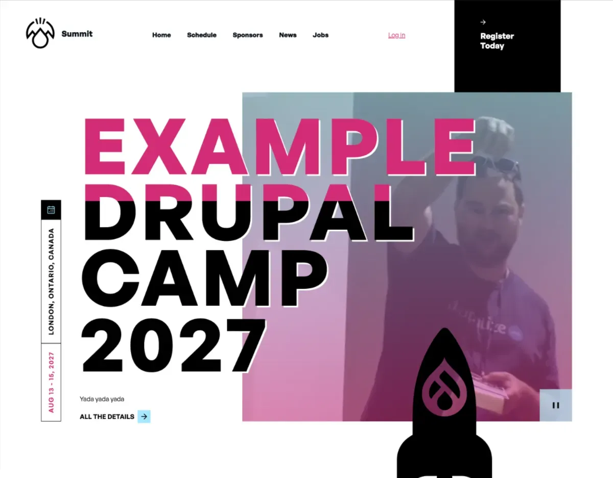 Screen shot of the Summit site template.